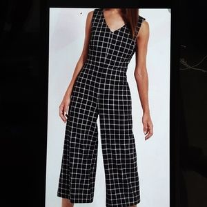 NWT Lysse Sleeveless Cropped Check Print Jumpsuit